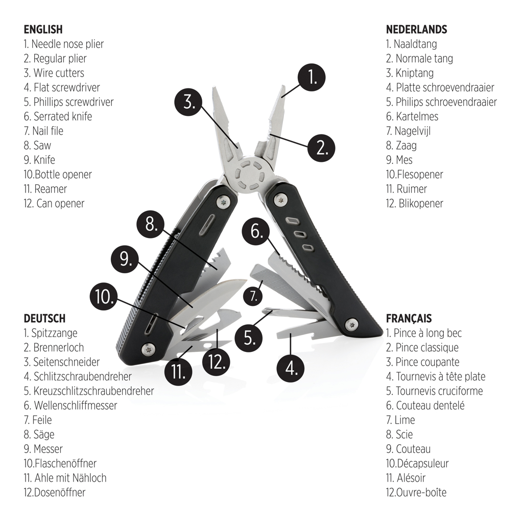 Multiherramienta de aluminio personalizada